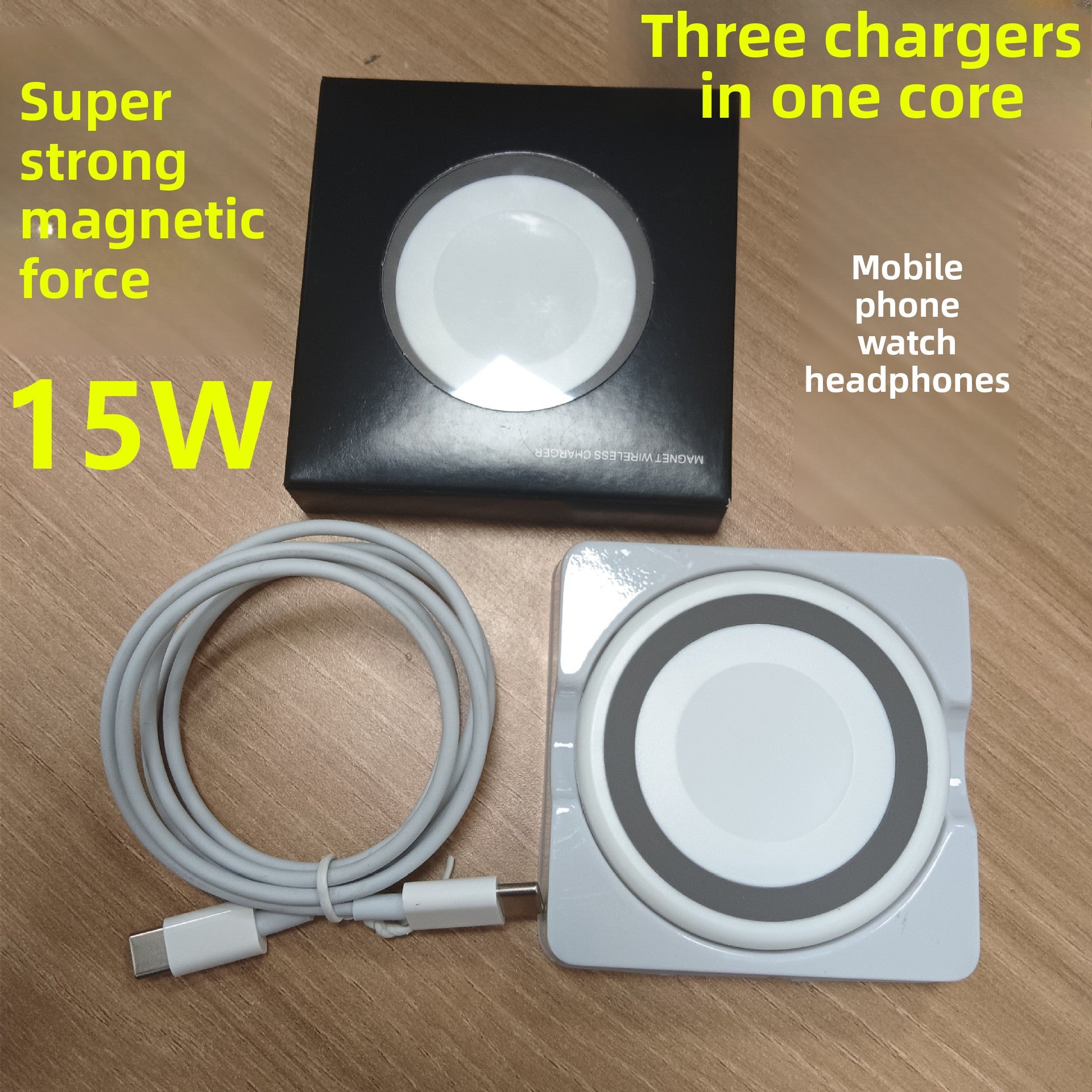 Magnetic Three-In-One Wireless Charger & Accessories