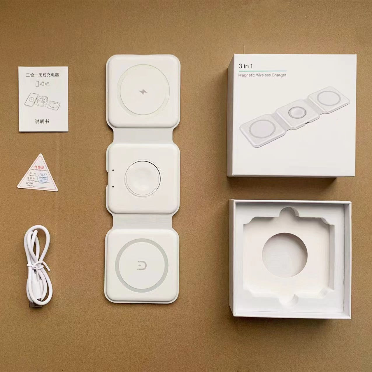 Magnetic Three-In-One Wireless Charger & Accessories