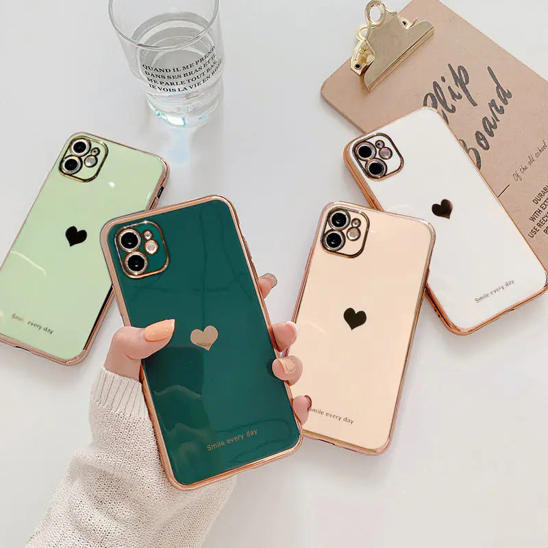 Luxury Electroplated Heart | Phone Case