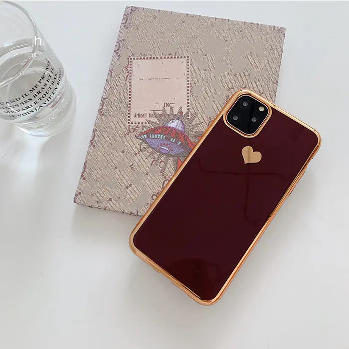 Luxury Electroplated Heart | Phone Case