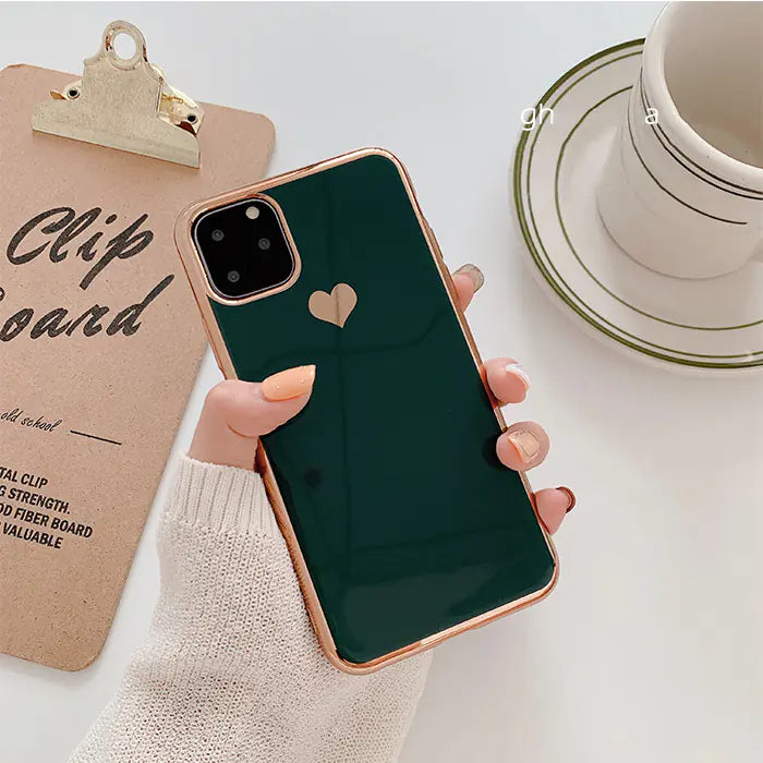Luxury Electroplated Heart | Phone Case